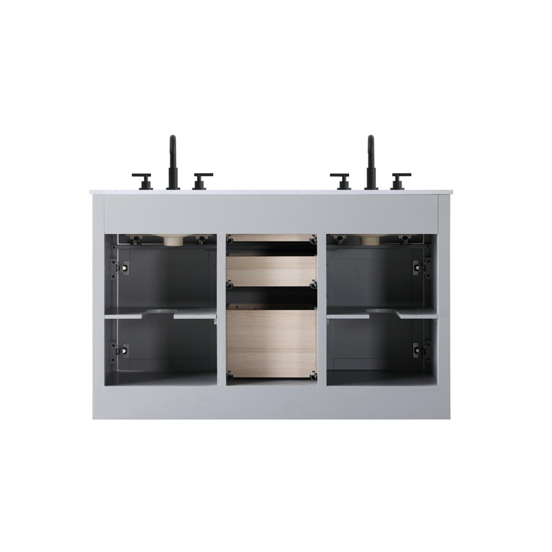 Meuble-lavabo double 54 po Ahner, Gris