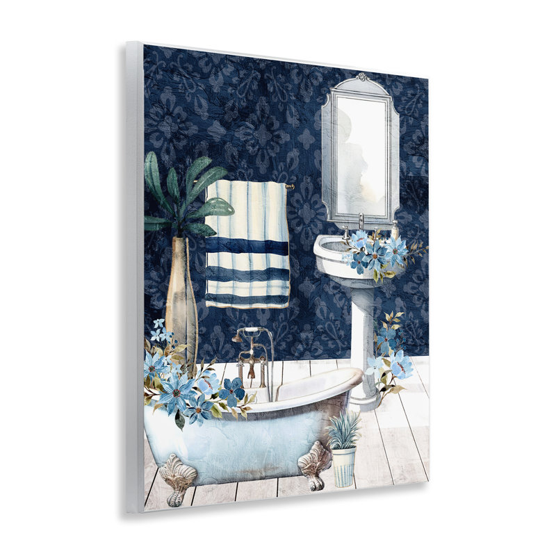 «Blue Bath Floral», plaque murale par Kim Allen