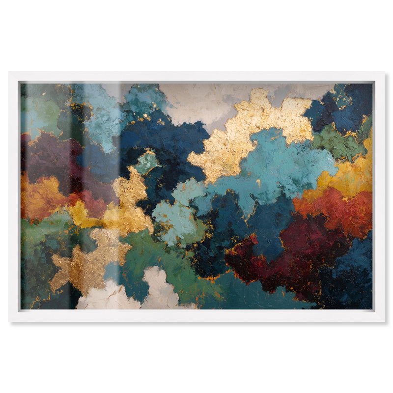 «Goldsmith's Atlas I», reproduction d'art abstrait par Art Remedy, H 17 po x l 25 po, Blanc