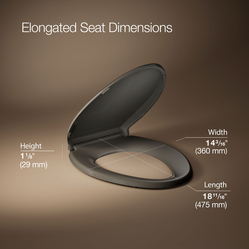 Cachet Quiet-Close with Quick-Attach Hinges and Grip-Tight Elongated Toilet Seat, Cashmere, Ready Latch