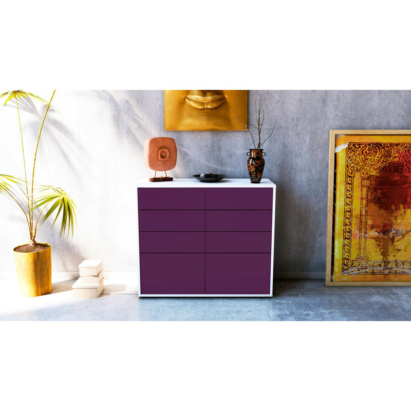 Ravenwood 92cm Sideboard, White/Purple