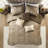 King/ King 6 Piece Comforter And Throw Pillows - Leaf Like Pattern, , Washable, Machine Washable Proof With For Design, ,
