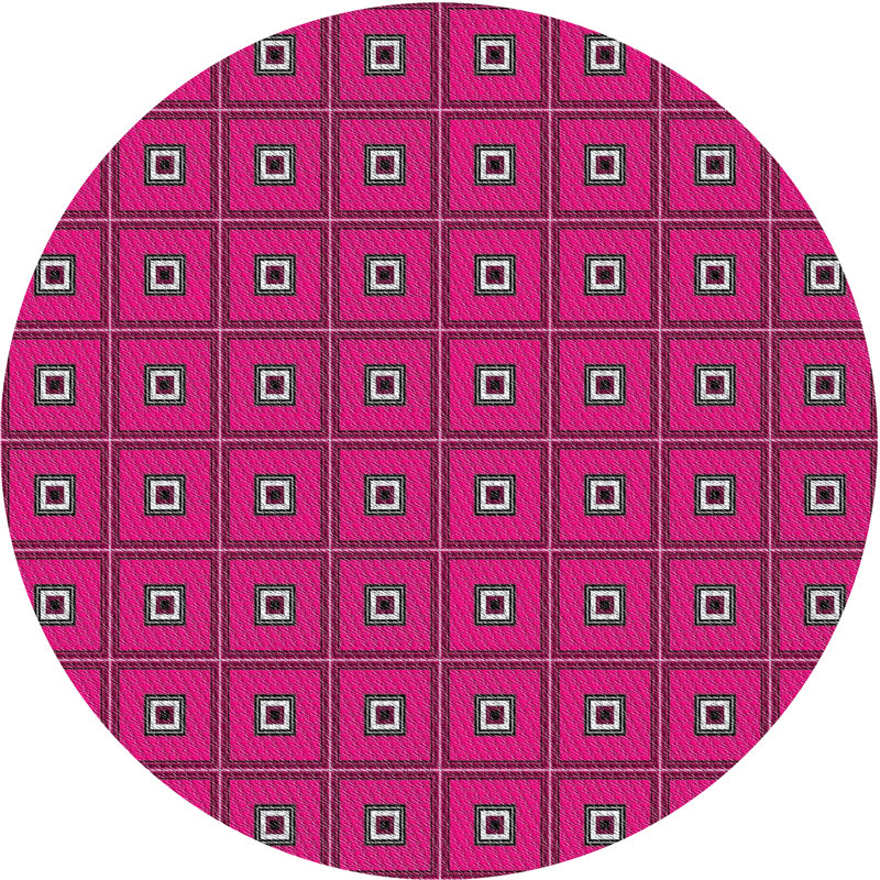 Tapis décoratif mauves à motifs, Rond 8 pi