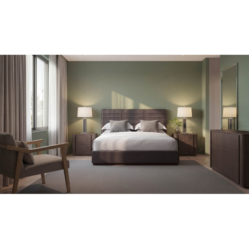 Milan Upholstered Bed, Gray