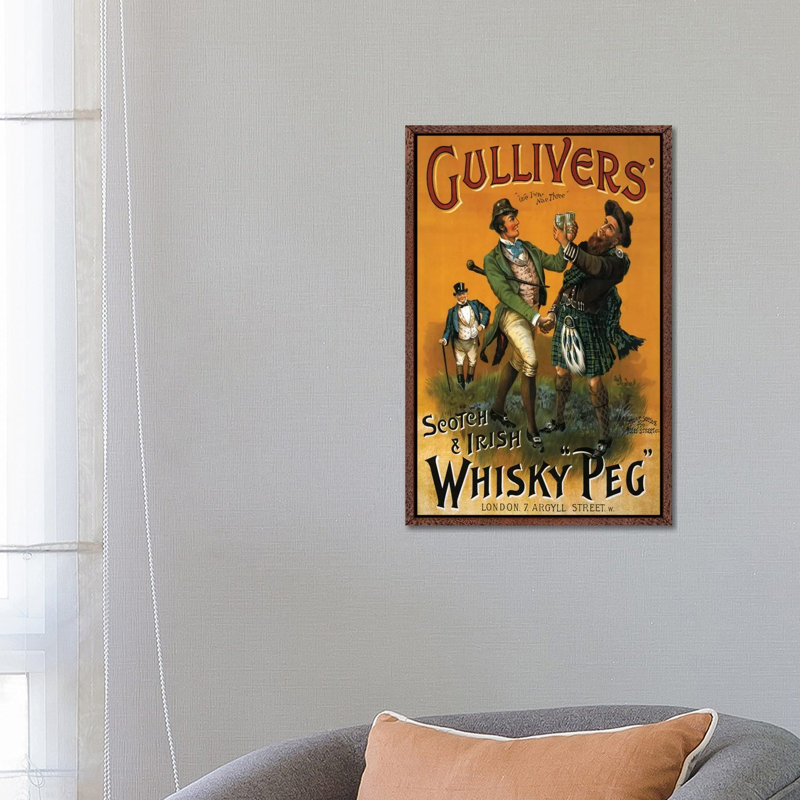 1899 Gulliver's 'Scotch Gravy' Advert 1 Piece Floater Frame Wall Art on Canvas, Brown