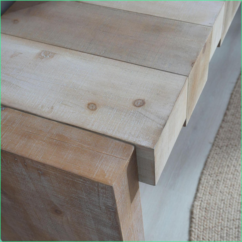 Table basse 71 po en bois manufacturé rustique moderne - peu encombrante pour les vestibules Canapés
