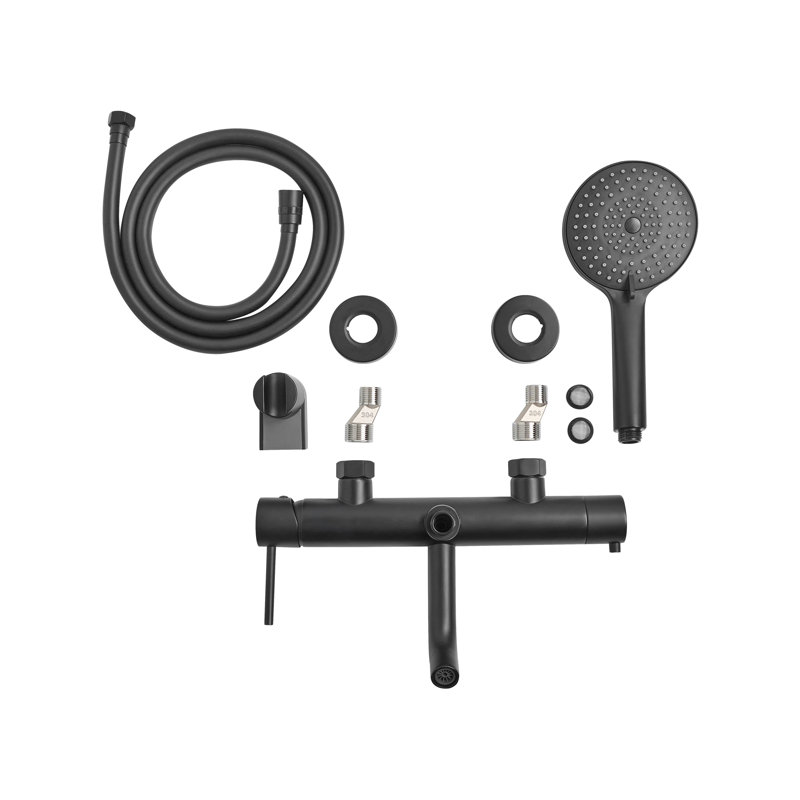 Wall Mounted Bath Shower Mixer Tap MELIQUINA, Black
