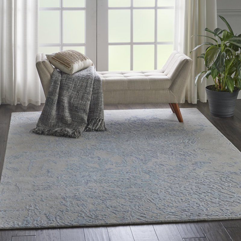 Tapis moderne gris Nourison Tinita 5 pi 6 po x 7 pi 5 po, Rectangle 5 pi 6 po x 7 pi 5 po
