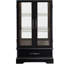 Lighted Glass Curio Display Cabinet with Adjustable Shelves - 2 Doors, 1 Drawer, LED Lights, Elegant Light Oak Finish-1682156644