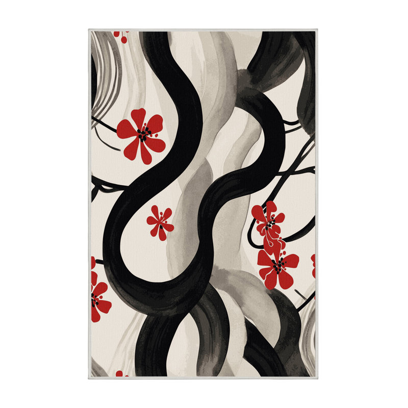 Crimson Breeze Rug, Rectangle 3' x 5'