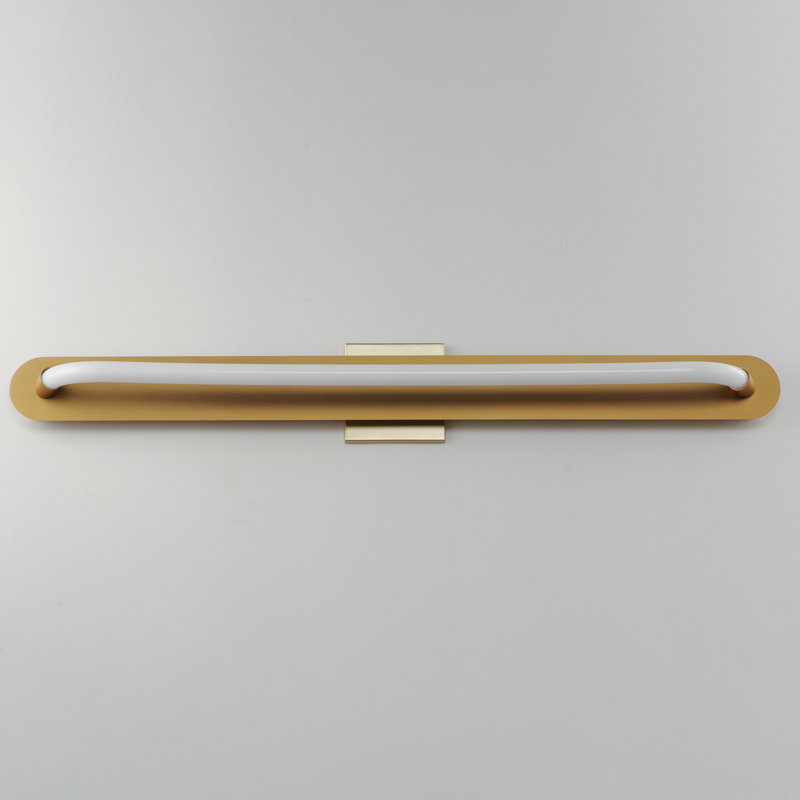 Deiontay Steel LED Flush Mounted Sconce, 3.25" H x 36" W x 4" D, Polished Chrome