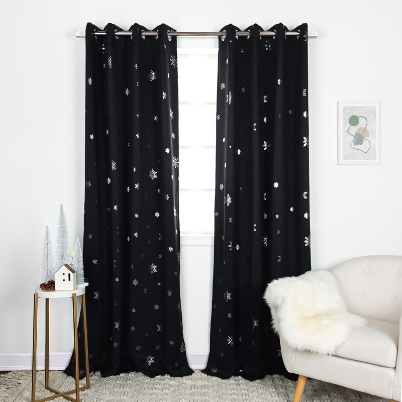 Rideaux occultant et isolants avec œillets Corderius, L 52 po x L 63 po, Noir