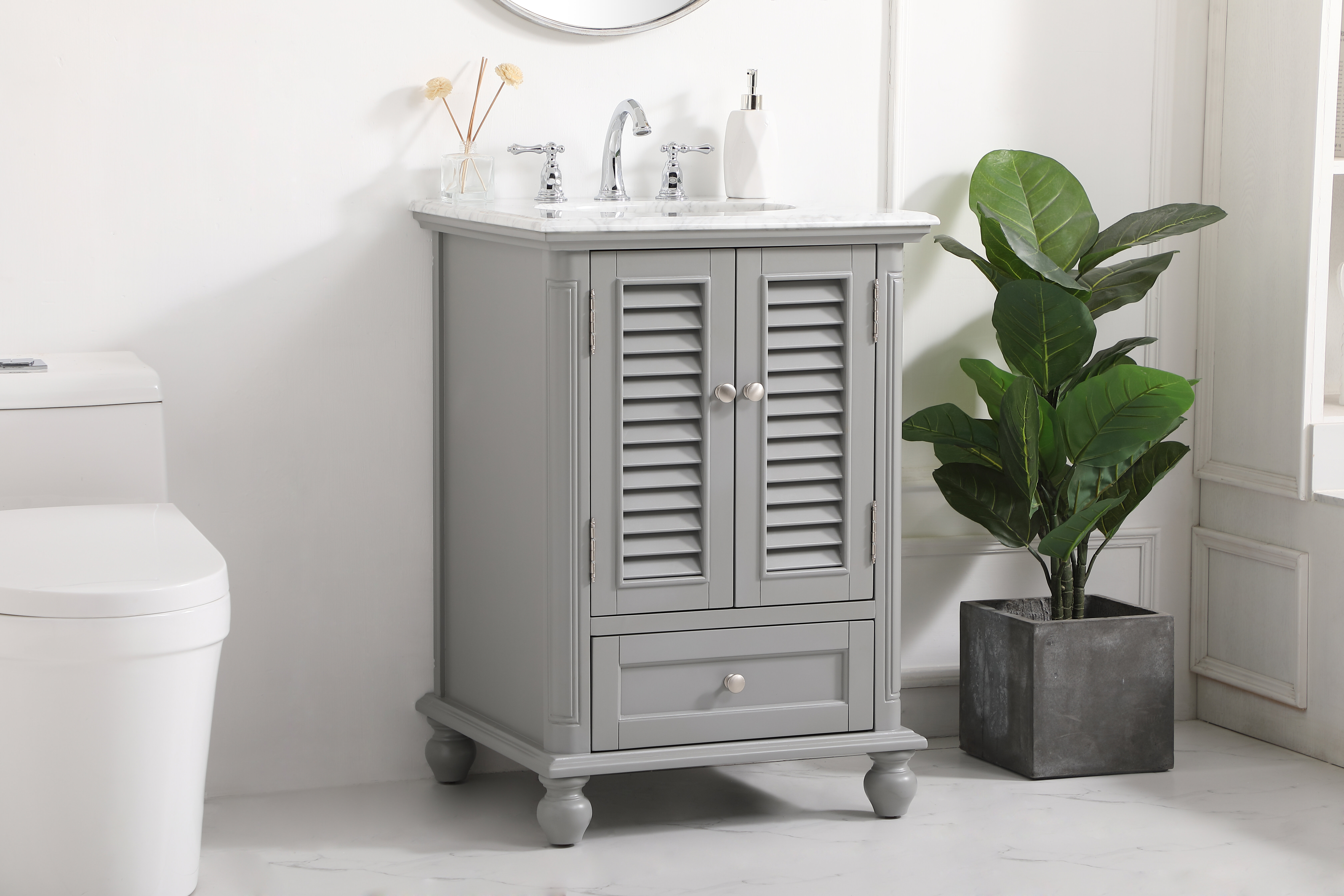 24 Bathroom Vanity With Top Sink And 2 Soft Close Doors - Modernluxe :  Target