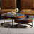 Woodford Round Coffee Table in Aluminum and Cocoa