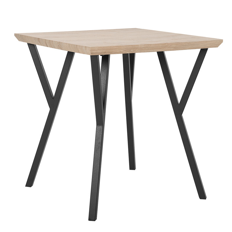 Ellicott Metal Base Dining Table, Light Brown