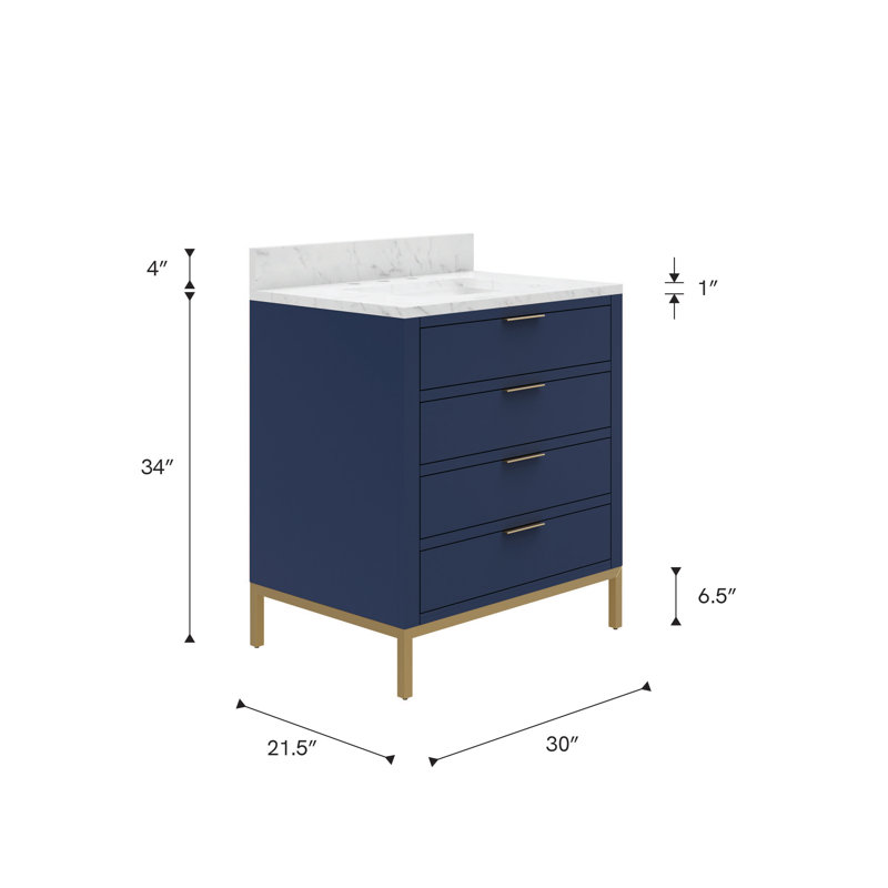 30'' W Single Vanity, Monarch Blue, No, 30"