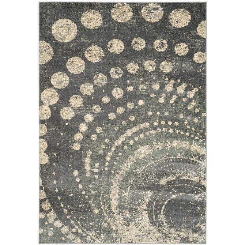 Thursa Vintage Performance Abstract Rug, Rectangle 3'3" x 5'7"