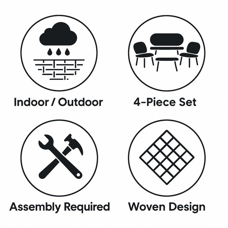 4 - Person Patio Dining Set with