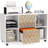 39.37-Inches Large Mobile Lateral File Cabinet with 2 Drawers, Printer Stand & Storage Shelves for Home Office