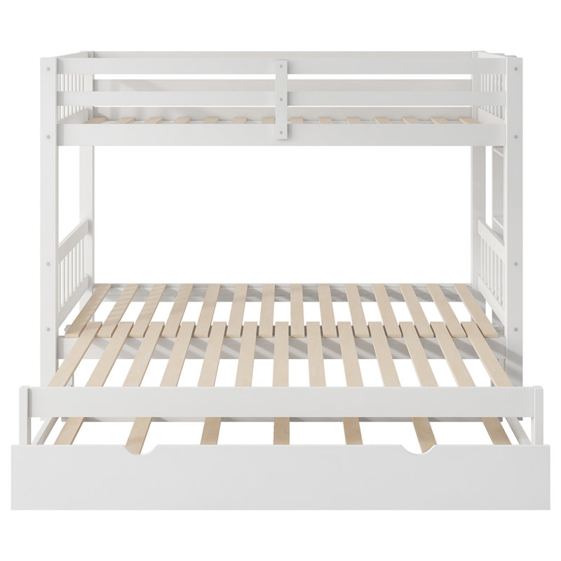 Lit superposé simple au-dessus d'un lit gigogne, Blanc