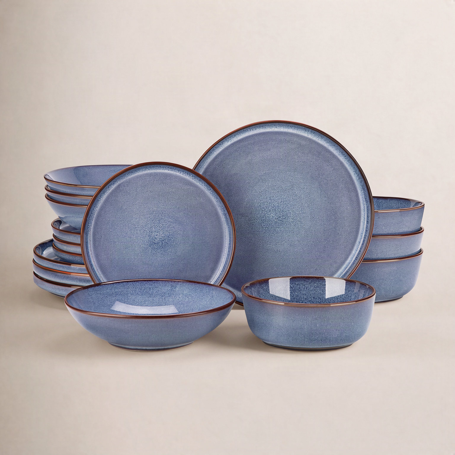 Marienne Ceramic Dinnerware Set, Blue