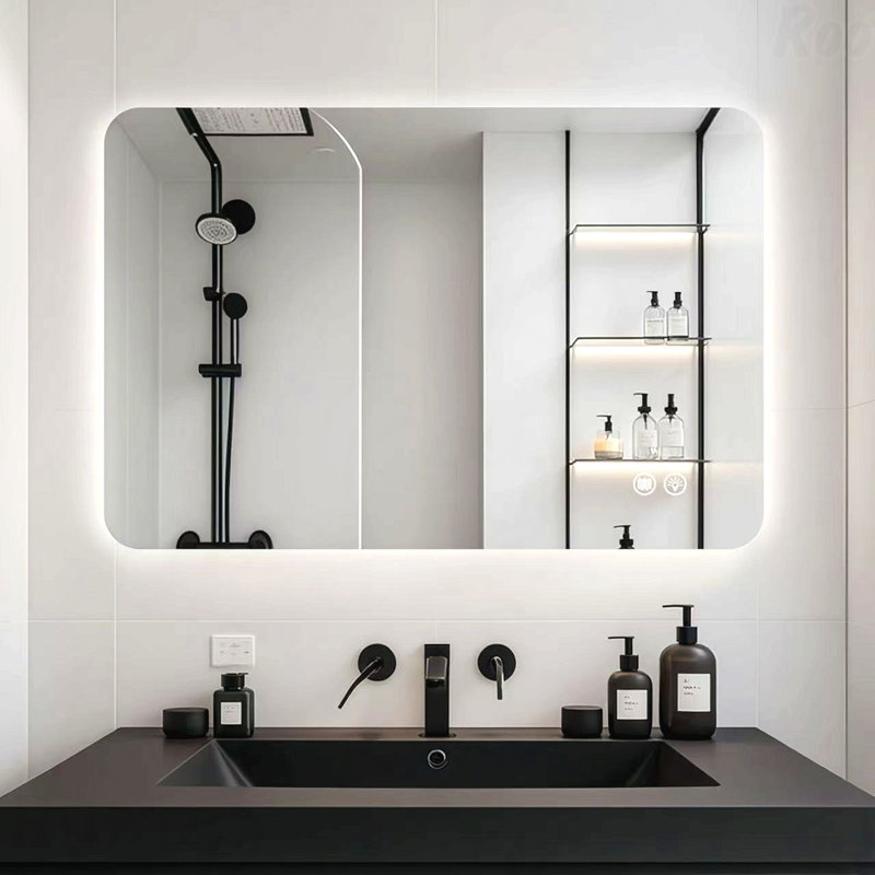 Rectangular Backlit Bathroom Accent Mirror