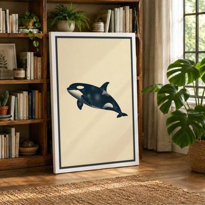 Orca in Profile Minimalist - Wrapped Canvas