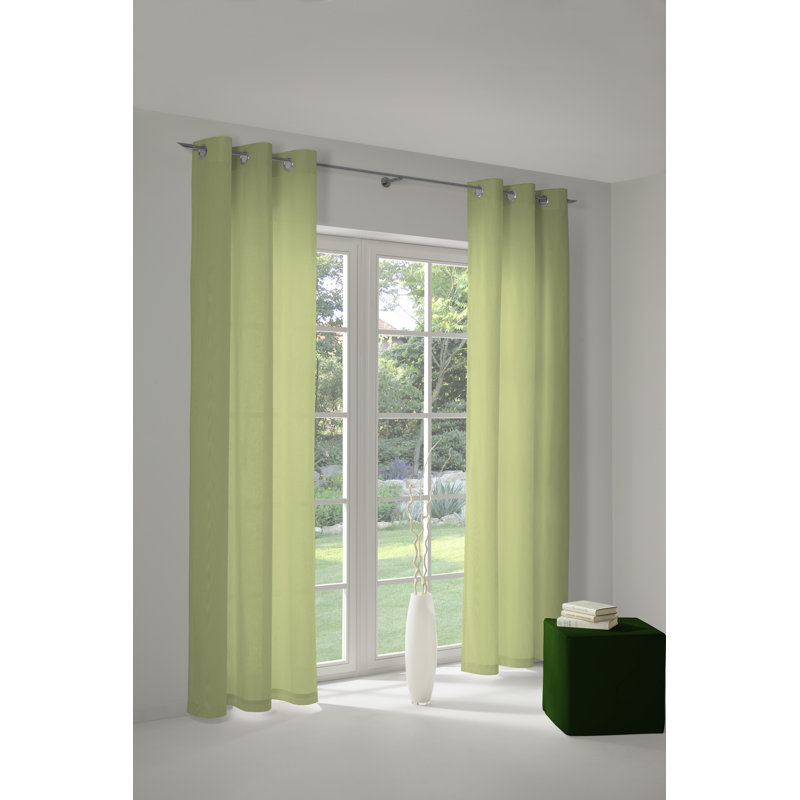 Uni Collection 100% Cotton Room Darkening Curtain Single Panel, 142cm wide x 295cm high, Green