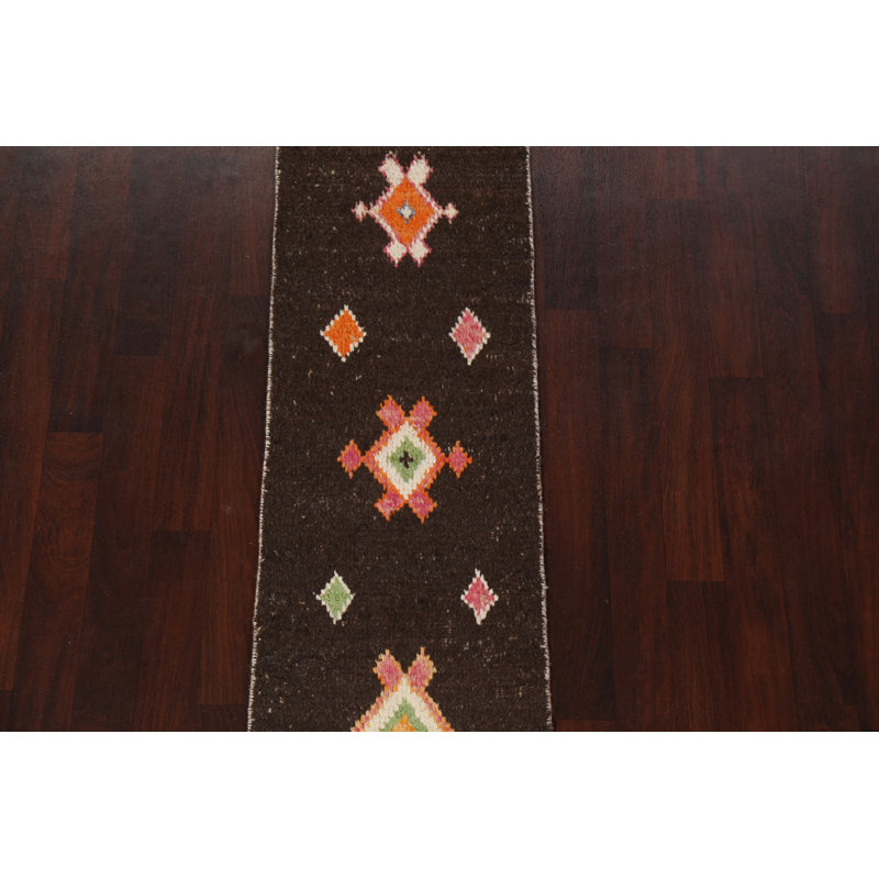 One-of-a-Kind 2'0" X 8'10" New Age Runner Wool Area Rug in Brown