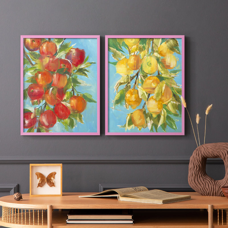 «An Apple A Day», reproduction encadrée de qualité supérieure - prête à être accrochée - aucun clou requis - aucun clou requis