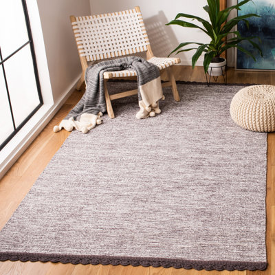 Tapis gris anthracite en coton tissé à la main et à plat Mohnton