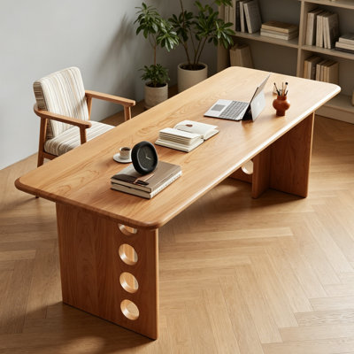 High - Quality Cherry Solid Wood Rectangle Desk