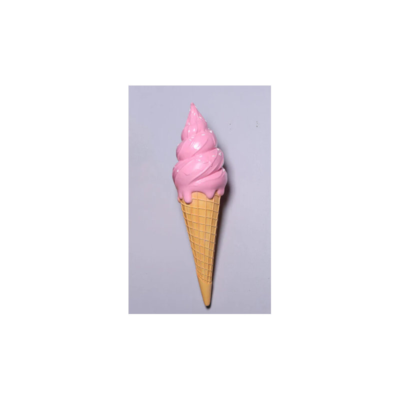 Shaelynn Hanging Dipped Ice Cream Twist Statue, Pink/Tan