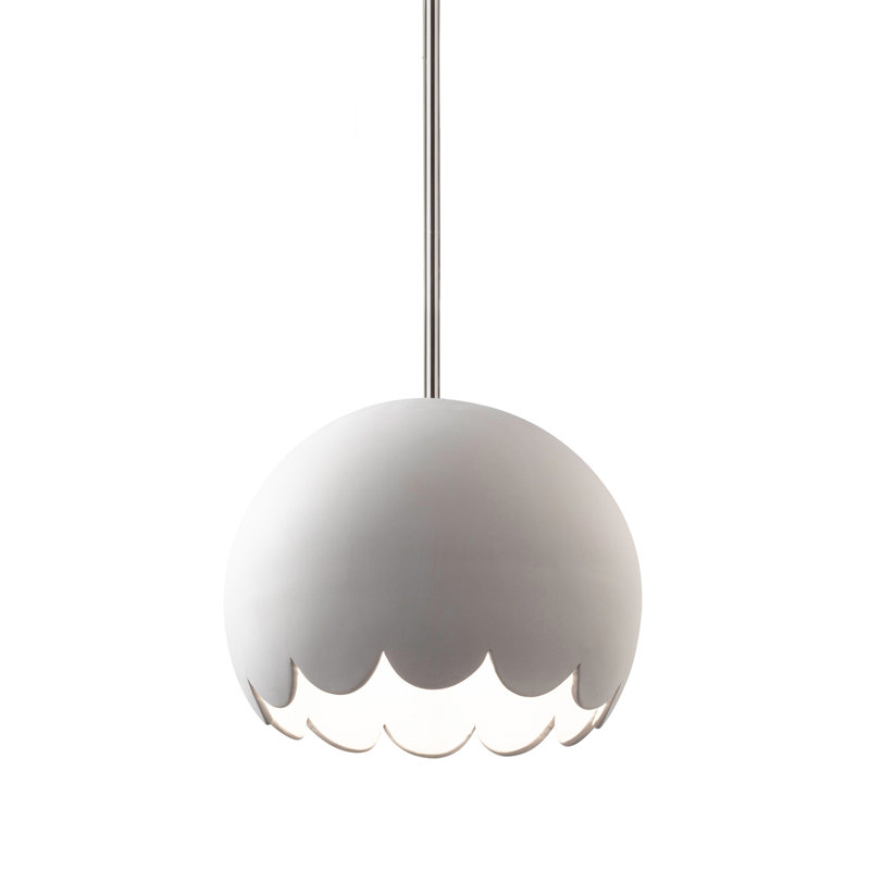 Luminaire suspendu 1 lumière DEL Glora, Chrome poli, Bisque