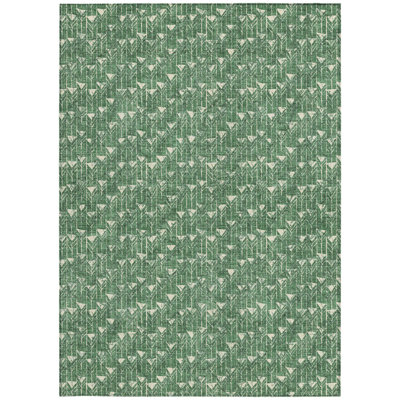 8' X 10' Sage Geometric Washable Non Skid Indoor Outdoor Area Rug