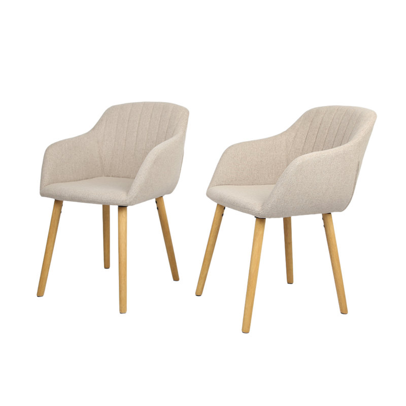 48 cm H Upholstered Armchair, Beige