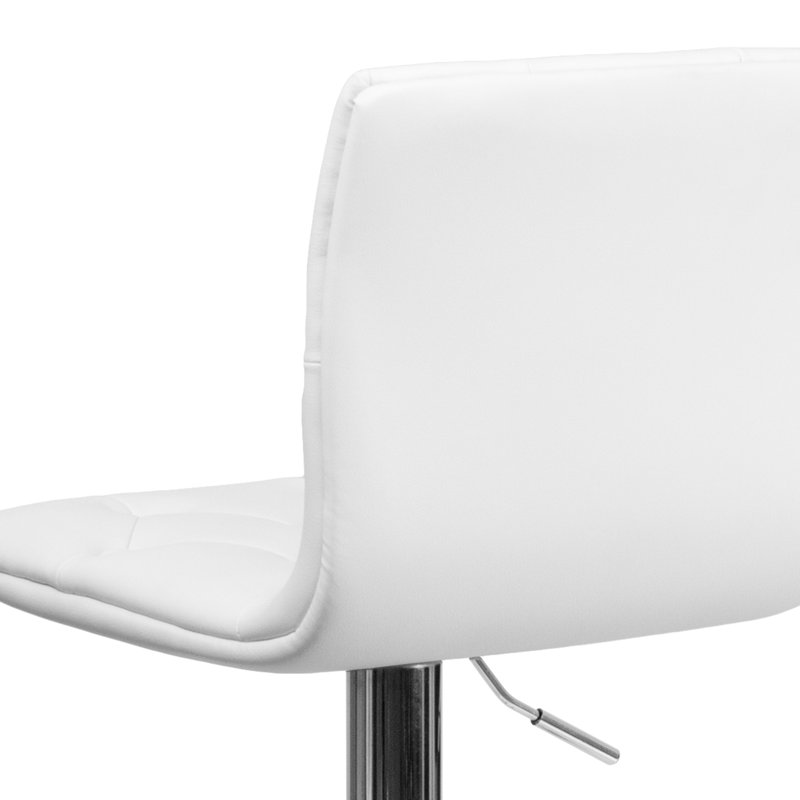 Tabouret de bar à hauteur ajustable Niven, Blanc