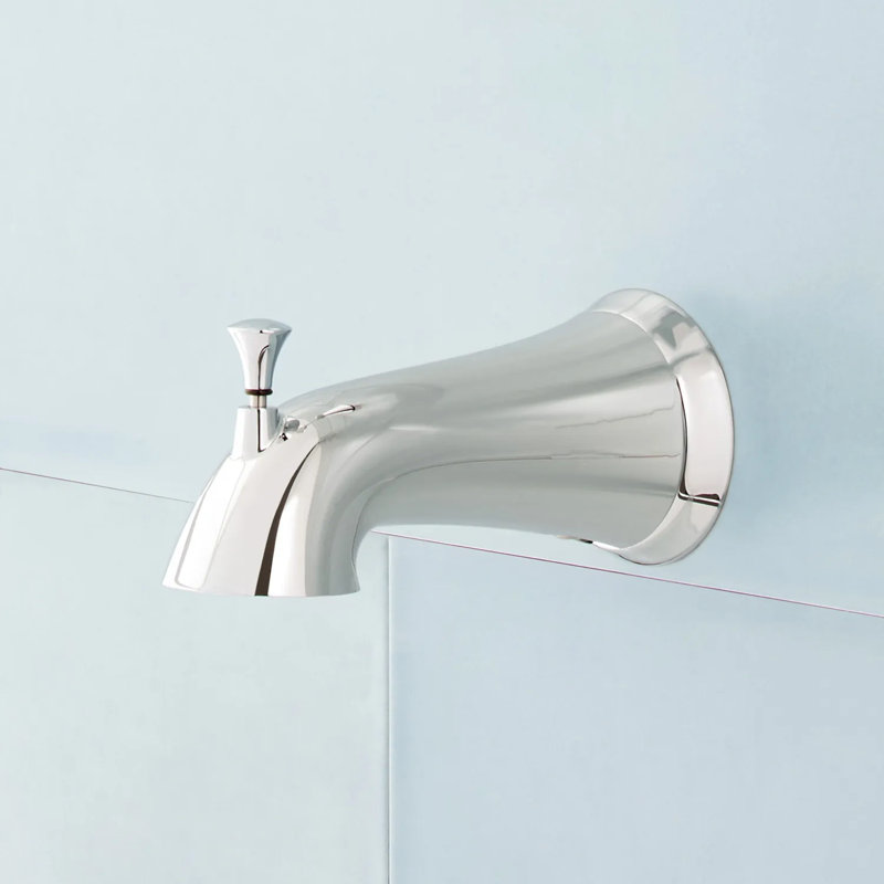 Signature Hardware Provincetown Tub Spout with Diverter, Polished Nickel