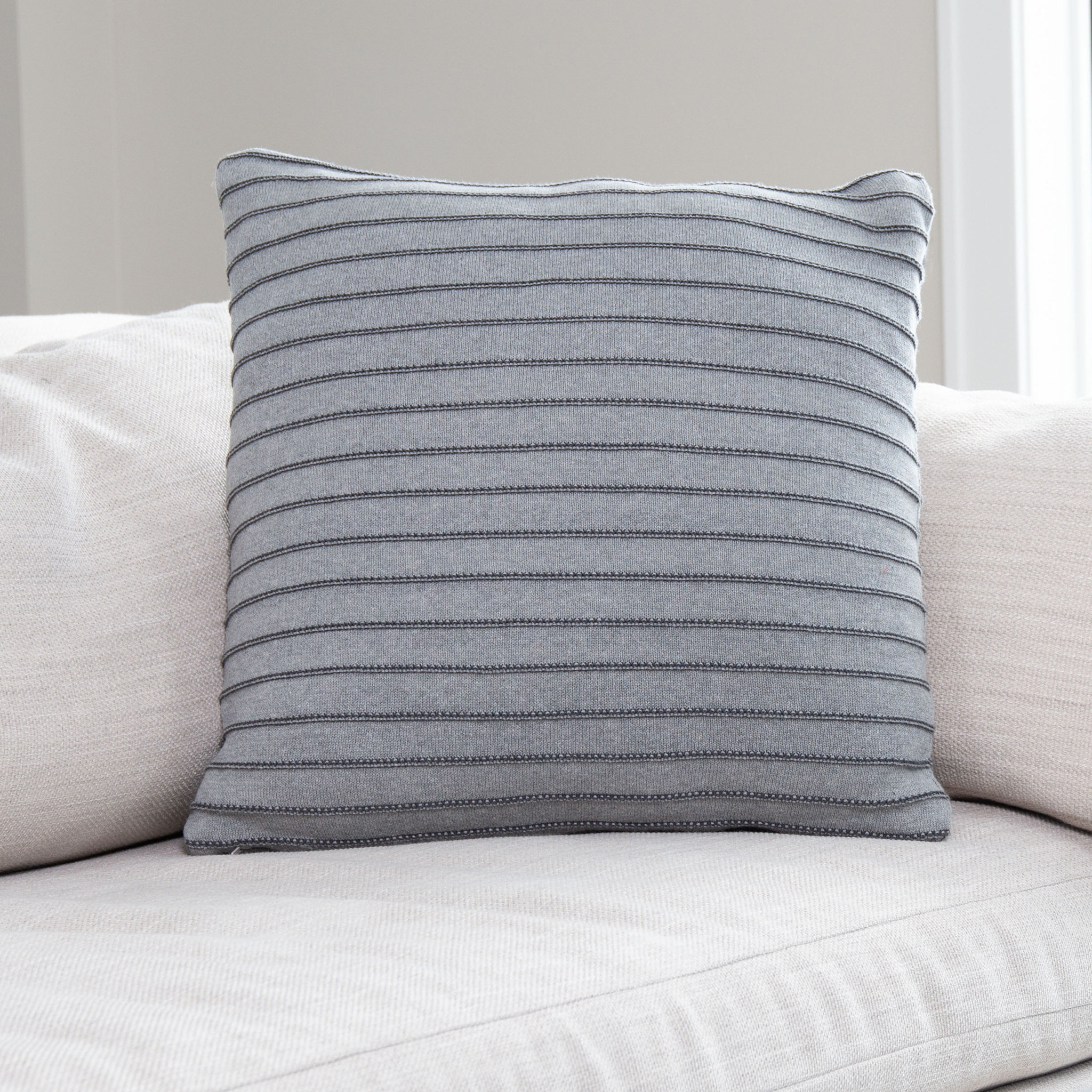 Latitude Run® Striped Cotton Blend Throw Pillow | Wayfair