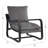 Blaire Sling Chair Upholstered in Charcoal Fabric with Metal Frame-774503323