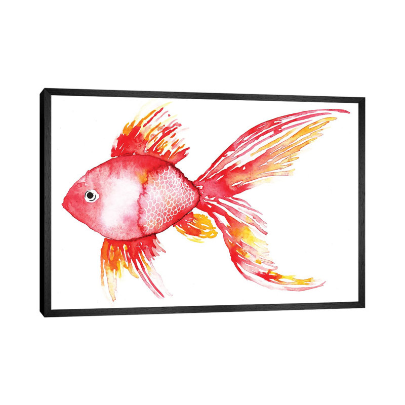 Coral Fish by Sara Berrenson - Print on Canvas, 101.6 cm H x 66.04 cm W, Black Framed