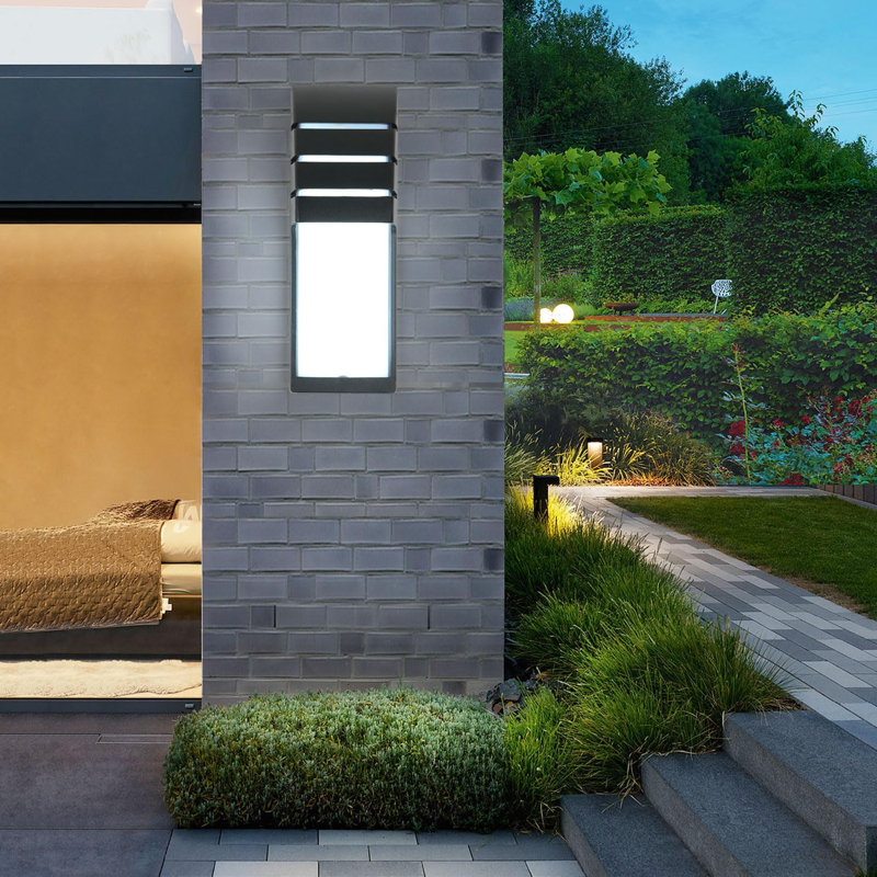Stepfanie 7.5cm H Integrated LED Outdoor Sconce, Grey