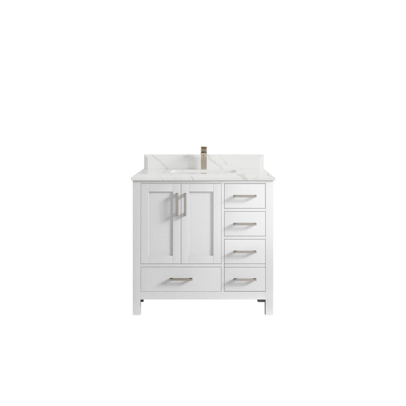 Ensemble de meuble-lavabo simple 36 po Malibu, Calacatta Laza