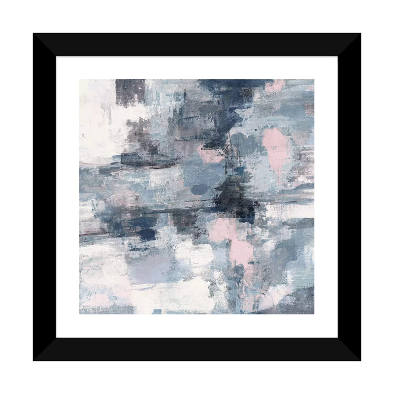 «In the Clouds Neutral Pink Crop» par Silvia Vassileva - reproduction, H 24 po x l 24 po x P 1 po, Blanc, Papier encadré noir