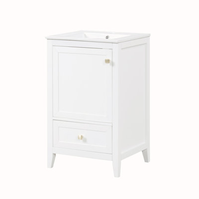 Meuble-lavabo de salle de bain avec lavabo en céramique