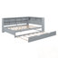 Lit de jour double avec lit gigogne simple, tablette de rangement et ports de chargement USB-238621062-238621059