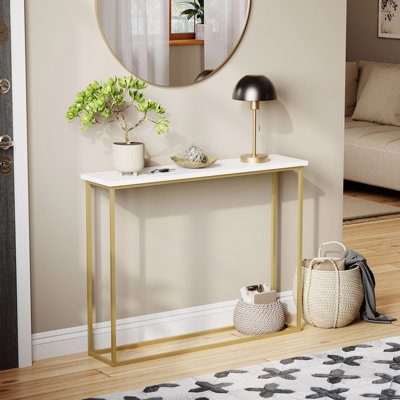 Modern Console Table with Metal Legs – Sleek Hallway Living Room Home Office & Entryway Accent Table
