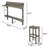 3-Piece Balcony Bar Set With Bottom Shelf Table And 2 Stools, Grey Finish
