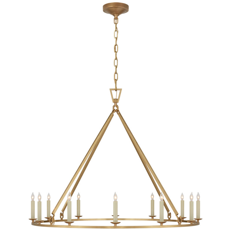Chapman & Myers Darlana Medium Single Ring Chandelier, Antique-Burnished Brass, 31.5" H x 40" W x 40" D