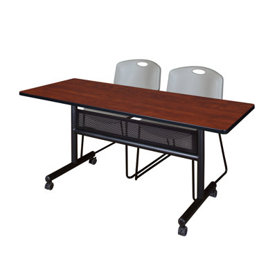 Kobe Flip-Top Privacy Nesting Table, 2 Zeng Stack Chairs
